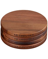 Le Creuset Set of 4 Magnetic Round Wooden Trivets