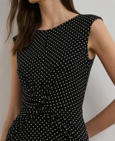 Lauren Ralph Women's Polka-Dot Twist-Front Jersey Dress