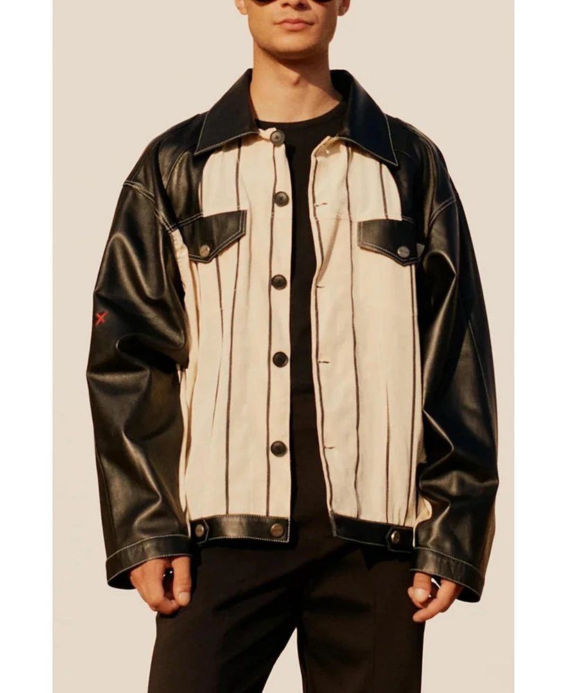 Pcfg Free Heaven Kutnia Striped Leather Jacket