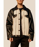 Pcfg Free Heaven Kutnia Striped Leather Jacket