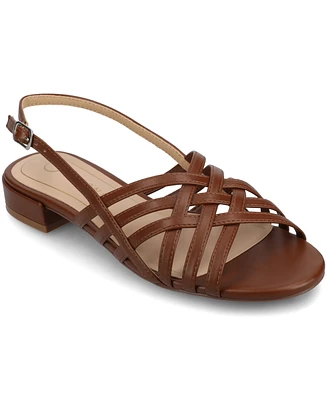 Journee Collection Women's Cassandra Round Toe Flat Sandals