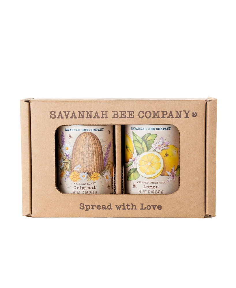 Savannah Bee Company Original and Lemon Whipped Honey Gift Set, 12oz