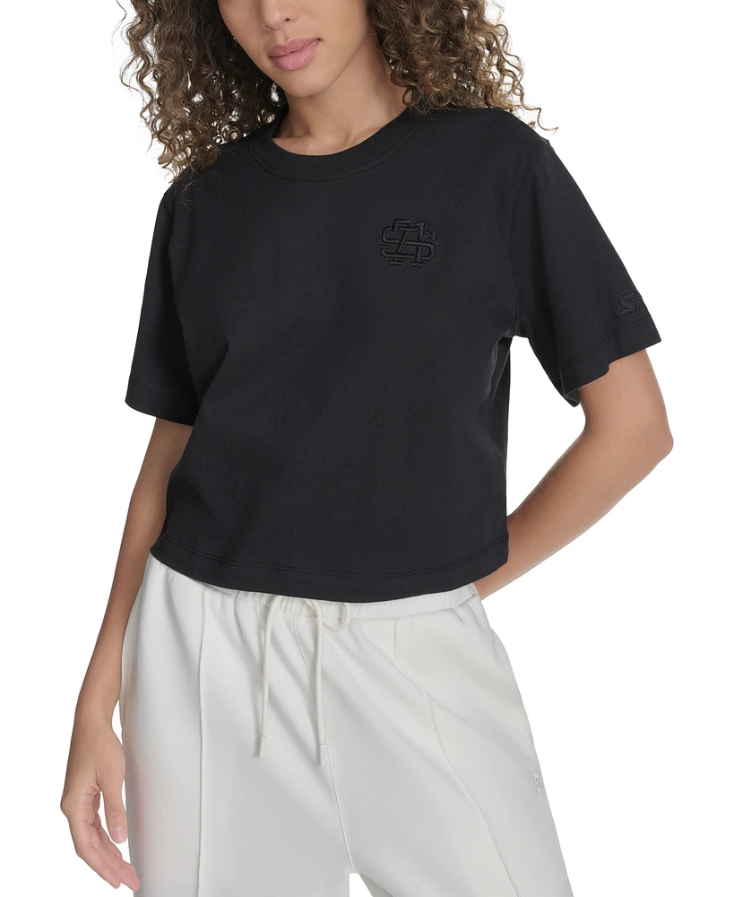 Starter Women's Cotton Monogram Relaxed Cropped T-Shirt