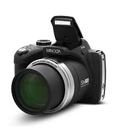 Minolta MN53Z 16MP Fhd Digital Camera with 53x Optical Zoom, Wi-Fi, Black Bundle with Shoulder Bag, Octopus Tripod, 32GB Sd Card, Reader, Card Case, C
