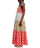 Free People Women's Bluebell Cotton Mixed-Print Tiered Maxi Dress