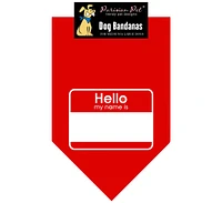 Parisian Pet Hello My Name Is Dog Bandana