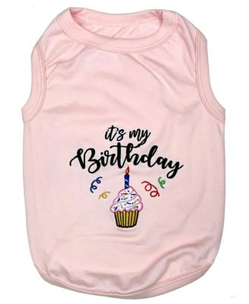 Parisian Pet Its My Birthday Pink Dog T Shirt