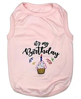 Parisian Pet Its My Birthday Pink Dog T Shirt