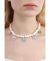 Gem Heart Pearls Necklace