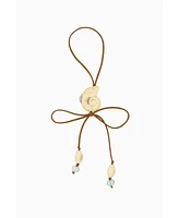 Seashell Tie Suede Necklace Brown
