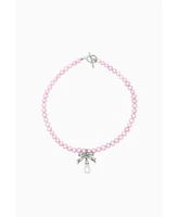 Bow Pink Pearls Necklace