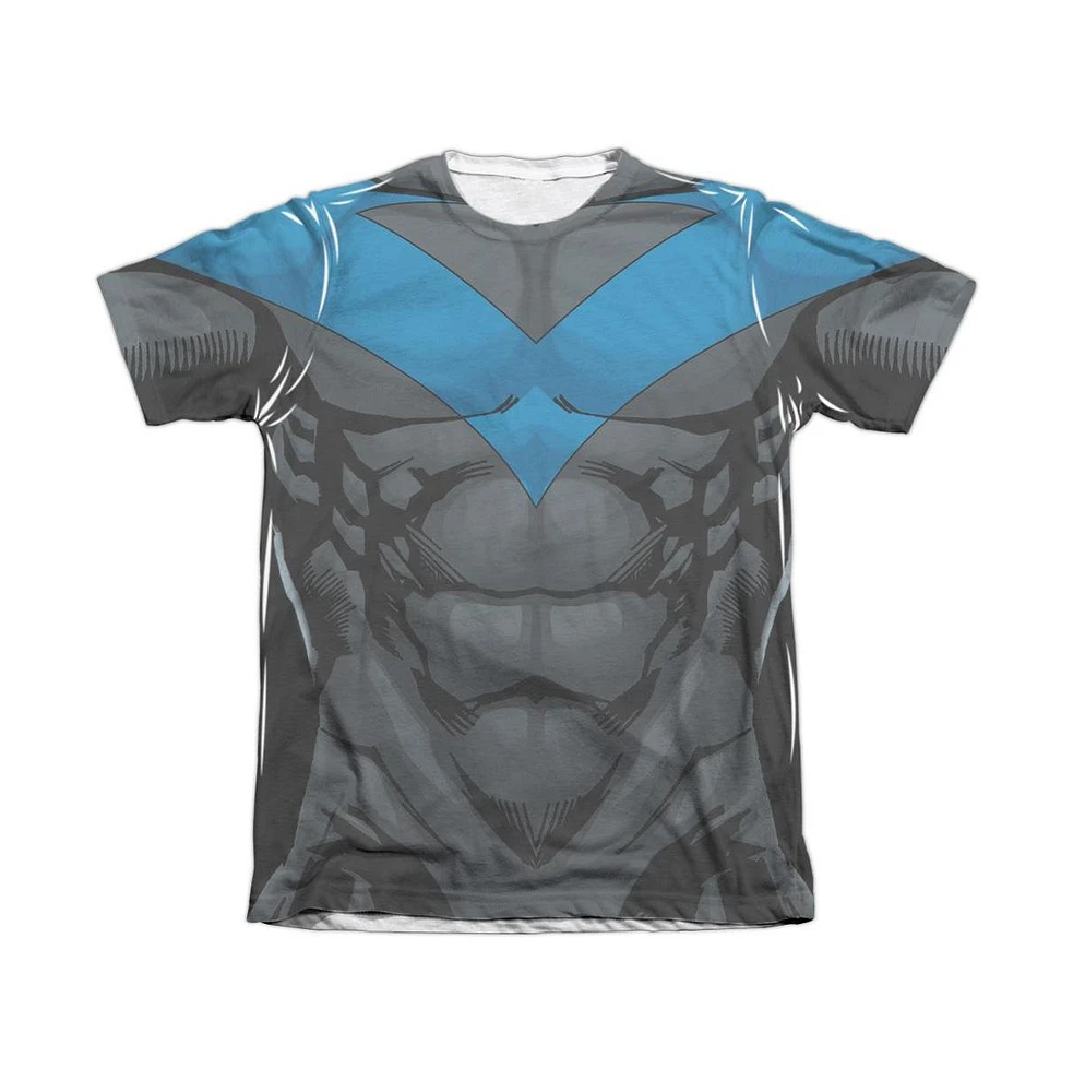 Batman Mens Nightwing Blue Uniform Adult Poly/Cotton Short Sleeve Tee / T-Shirt