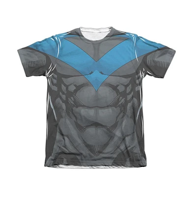 Batman Mens Nightwing Blue Uniform Adult Poly/Cotton Short Sleeve Tee / T-Shirt