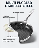 Cooks Standard Hybrid Nonstick Frying Pan, 12-Inch Skillet, Multi-Ply Clad Stainless Steel Fry Pan with Tempered Glass Lids, Oven Safe, Compatible wit