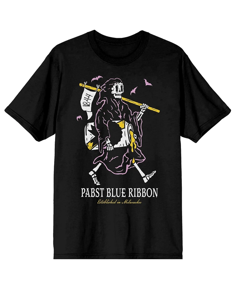 Pabst Blue Ribbon Grim Reaper Men's Black Short Sleeve