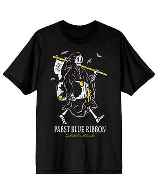 Pabst Blue Ribbon Grim Reaper Men's Black Short Sleeve