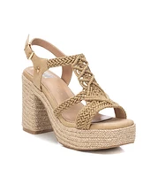 Women's Heeled Jute Platform Sandals By Xti