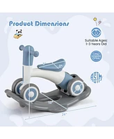 3-in-1 Rocking Horse with Detachable Balance Board and Seat Versatile Toy for Fun Learning