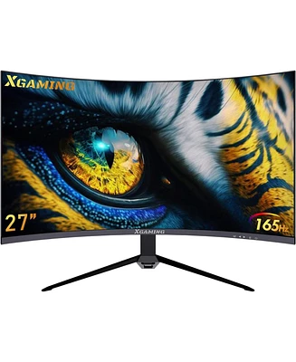 XGaming 27 Inch Qhd Gaming Monitor 165Hz Curved Computer Monitor,16:9 Wide Hdr Pc Monitor 2K Display 2560 x 1440p FreeSync 1ms Response,Eye Care Curve