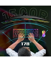 XGaming 27 Inch Curved Gaming Monitor 1500R, 2560x1440P Qhd Computer Monitor Up to165Hz, 1ms Mprt, FreeSync, 100% sRGB, Hdmi Dp Curved Screen Built-in