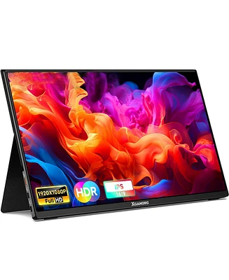 XGaming Portable Monitor 15.6 inch, Fhd 1080p Computer Monitor, Ultra-Slim External Monitor for Laptop,Tablet, Mac, Phone, Xbox Switch, Usb Hdmi Displ