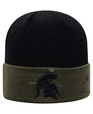 Top of the World Men's Olive/Black Michigan State Spartans Oht Military Appreciation Skully Cuffed Knit Hat