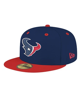 New Era Men's Navy/Red Houston Texans Flipside Two-Tone 59FIFTY Fitted Hat
