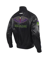 Pro Standard Men's Black New Orleans Pelicans 2024/25 City Edition Chenille Applique Satin Jacket