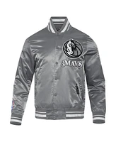 Pro Standard Men's Gray Dallas Mavericks 2024/25 City Edition Chenille Applique Satin Jacket