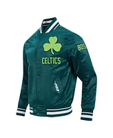 Pro Standard Men's Kelly Green Boston Celtics 2024/25 City Edition Chenille Satin Full-Snap Jacket