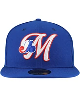 New Era Men's Blue Montreal Expos Cooperstown Collection Duo Logo 2.0 59FIFTY Fitted Hat