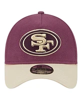 New Era Men's Maroon/Tan San Francisco 49ers Moleskin A-Frame 9FORTY Adjustable Hat