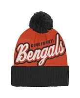 Outerstuff Big Boys and Girls Orange/Black Cincinnati Bengals Pro-Sport Jacquard Cuffed Knit Hat with Pom