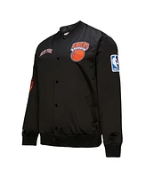 Mitchell & Ness Men's Black New York Knicks Hardwood Classics Blackout Collection Satin Full-Zip Jacket