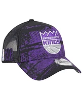 New Era Men's Black/Purple Sacramento Kings Tip Off A-Frame Trucker 9FORTY Adjustable Hat