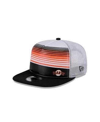 New Era Men's Black San Francisco Giants Team Horizon 9FIFTY A-Frame Trucker Snapback Hat