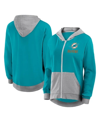 Fanatics Women's Aqua Miami Dolphins Hit It Full-Zip Hoodie