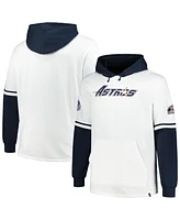 '47 Brand Men's White/Navy Houston Astros Big Tall Trifecta Shortstop Pullover Hoodie