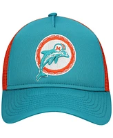 New Era Big Boys and Girls Aqua Miami Dolphins A-Frame 9FORTY Trucker Adjustable Hat