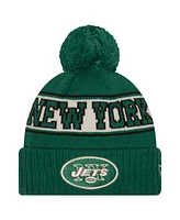 New Era Men's Kelly Green New York Jets Retro Cuffed Knit Hat with Pom