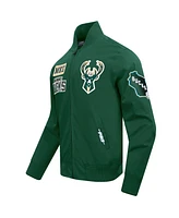 Pro Standard Men's Hunter Green Milwaukee Bucks Area Code Twill Full-Zip Jacket