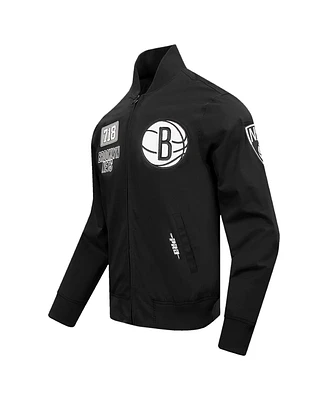 Pro Standard Men's Black Brooklyn Nets Area Code Twill Full-Zip Jacket