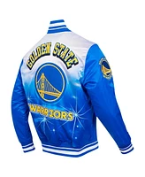 Pro Standard Men's Royal Golden State Warriors Sublimated Satin Full-Snap Jacket