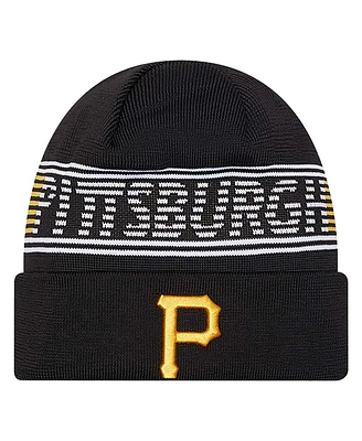 New Era Men's Black Pittsburgh Pirates Authentic Collection Cuffed Knit Hat