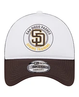 New Era Men's White/Brown San Diego Padres Spring Training Circle Foam A-Frame 9FORTY Trucker Adjustable Hat