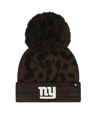 '47 Brand Women's Brown New York Giants Cacao Cuffed Knit Hat with Pom