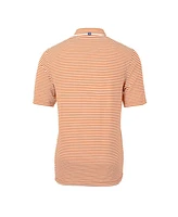 Cutter & Buck Men's Orange Auburn Tigers Big Tall Team Logo Virtue Eco Pique Stripe Polo