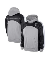 Nike Men's Silver/Black Brooklyn Nets Authentic Starting Five Force Performance Pullover Hoodie