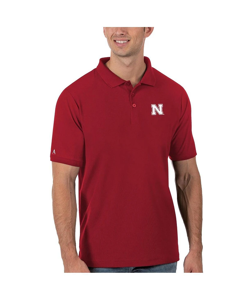 Antigua Men's Scarlet Nebraska Huskers Legacy Pique Polo