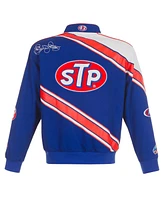 Jh Design Men's Blue/White Richard Petty Stp Full-Snap Twill Uniform Jacket